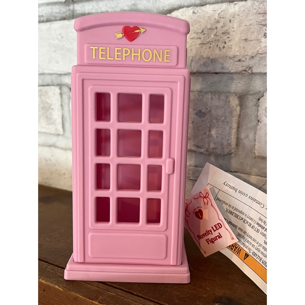 2026 Target Bullseye Playground Valentines‎ Pink Telephone Booth Lights Up NWT